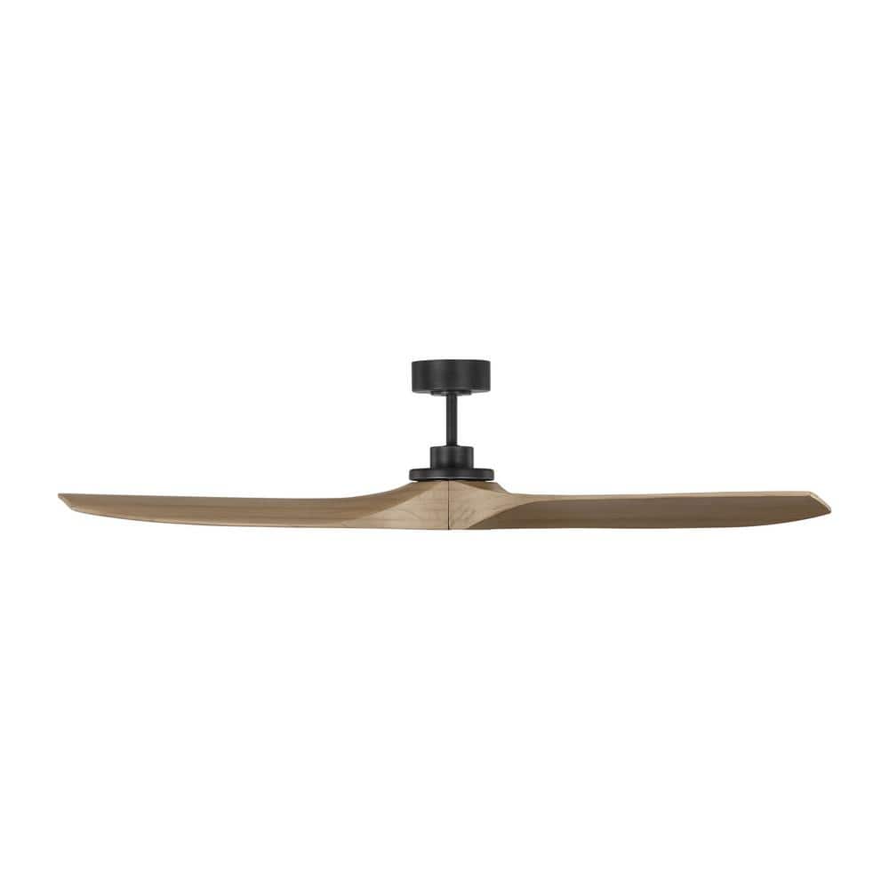 Collins 60 in. Smart Home Indoor/Outdoor Matte Black Ceiling Fan with Natural Honey Blades, DC Motor and Remote - Stu's Home Improvement Outlet