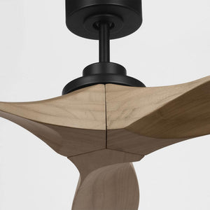 Collins 60 in. Smart Home Indoor/Outdoor Matte Black Ceiling Fan with Natural Honey Blades, DC Motor and Remote - Stu's Home Improvement Outlet