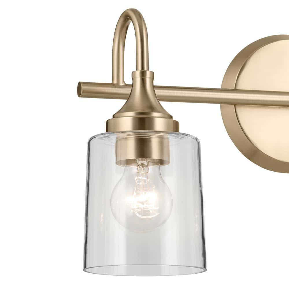 Erta 24 in. 3 - Light Champagne Bronze Bathroom Vanity Light with Clear Glass Shades - Stu's Home Improvement Outlet