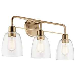 Meller 24.25 in. 3 - Light Champagne Bronze Vintage Bathroom Vanity Light with Clear Glass - Stu's Home Improvement Outlet
