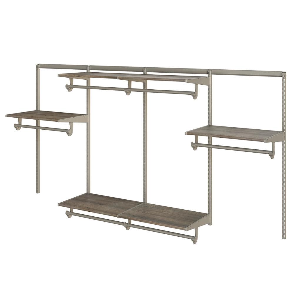 48 in. - 96 in. W Champagne Nickel Modular Wall Mount Configurable 6 - Shelf Wire Closet System - Stu's Home Improvement Outlet