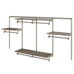 48 in. - 96 in. W Champagne Nickel Modular Wall Mount Configurable 6 - Shelf Wire Closet System - Stu's Home Improvement Outlet