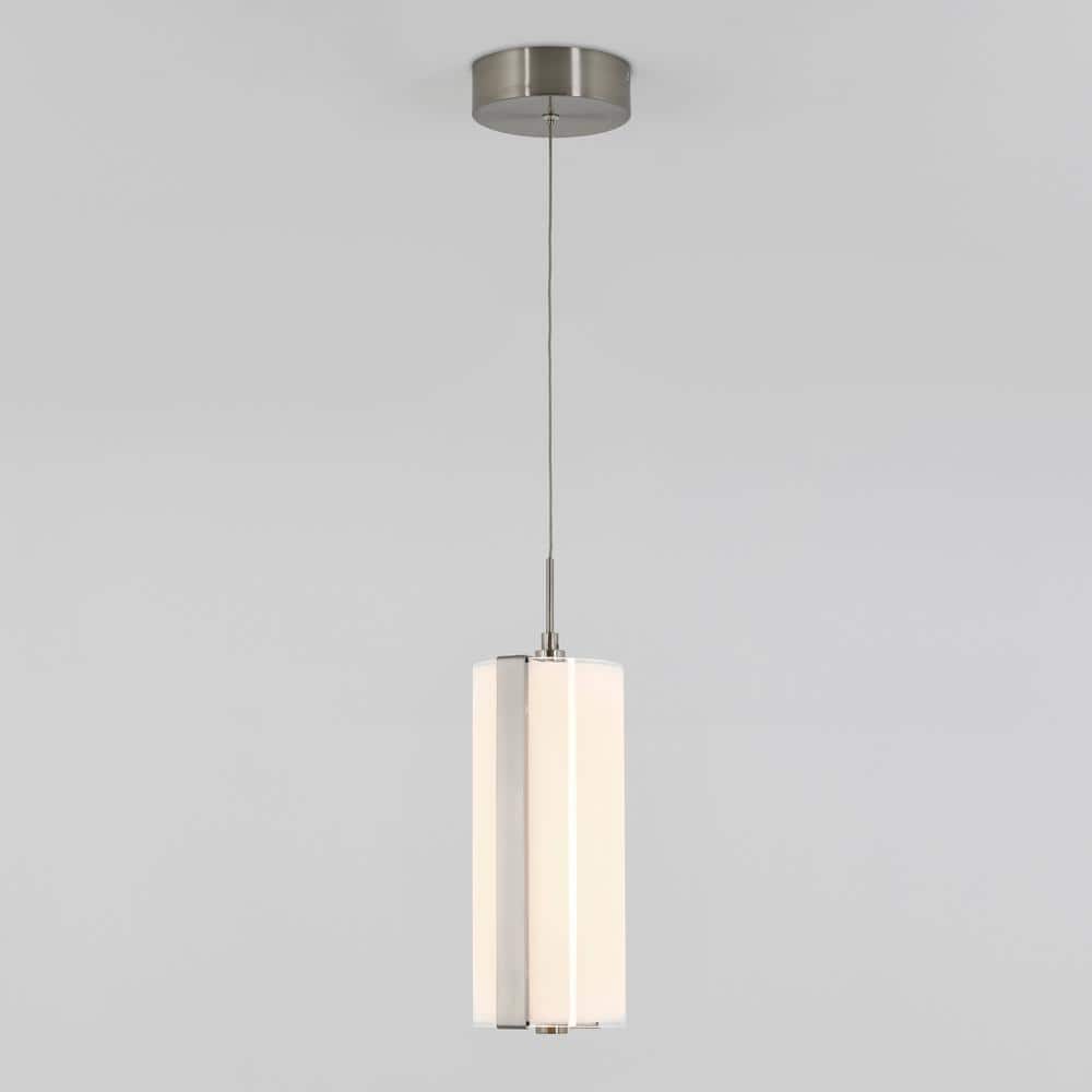 Subway Round 12 - Watt 1 Light Chrome Modern Integrated LED Mini Pendant Light Fixture for Kitchen Island - Stu's Home Improvement Outlet