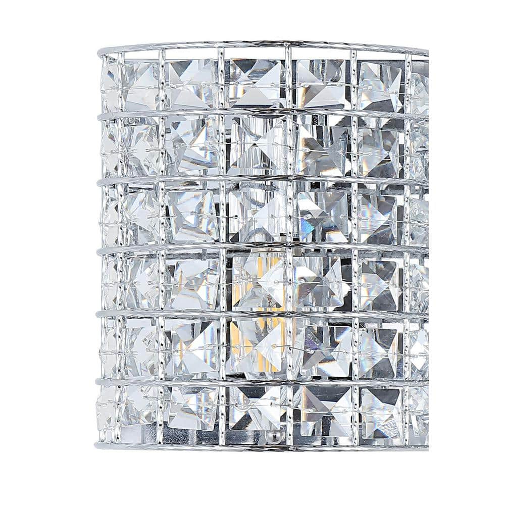 Clara Deco 24 in. 3 - Light Metal/Crystal Classic Glam LED Vanity Light, Chrome - Stu's Home Improvement Outlet
