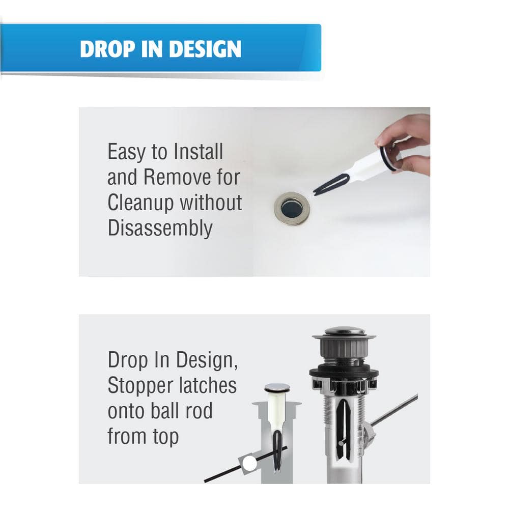 2 in 1 - Easy Pop - Up Plastic Pop - Up Drain, Chrome - Stu's Home Improvement Outlet
