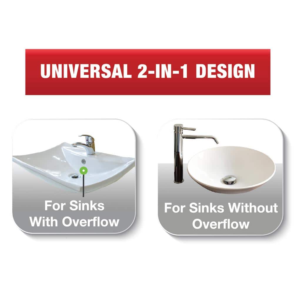 2 in 1 - Easy Pop - Up Plastic Pop - Up Drain, Chrome - Stu's Home Improvement Outlet