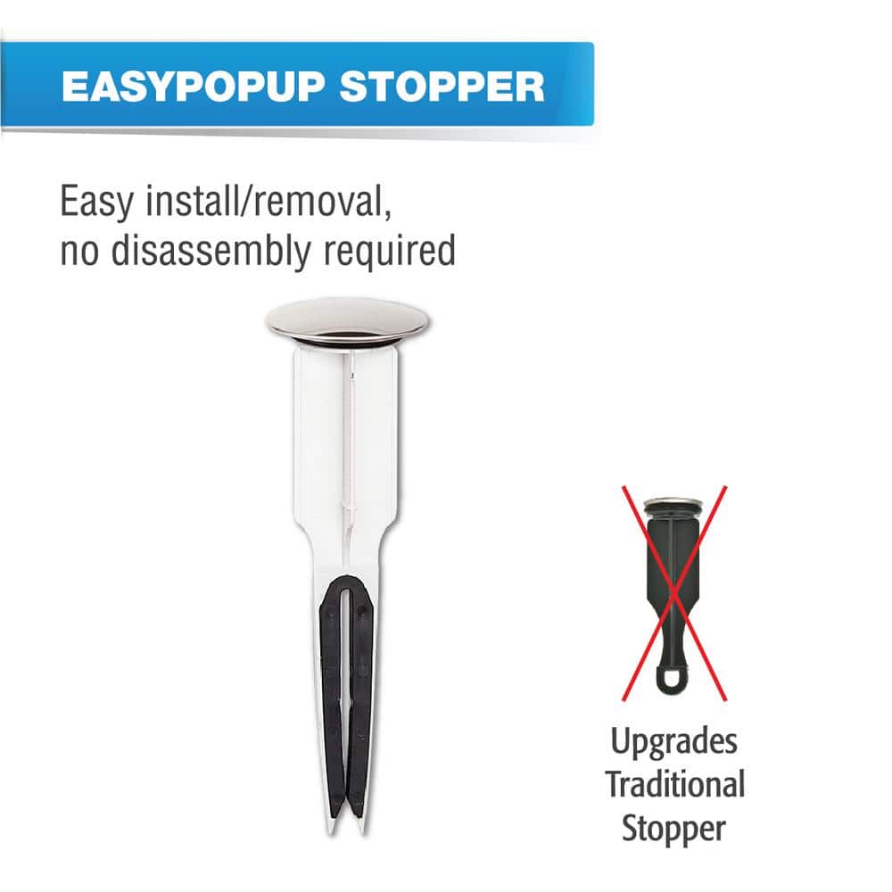 2 in 1 - Easy Pop - Up Plastic Pop - Up Drain, Chrome - Stu's Home Improvement Outlet