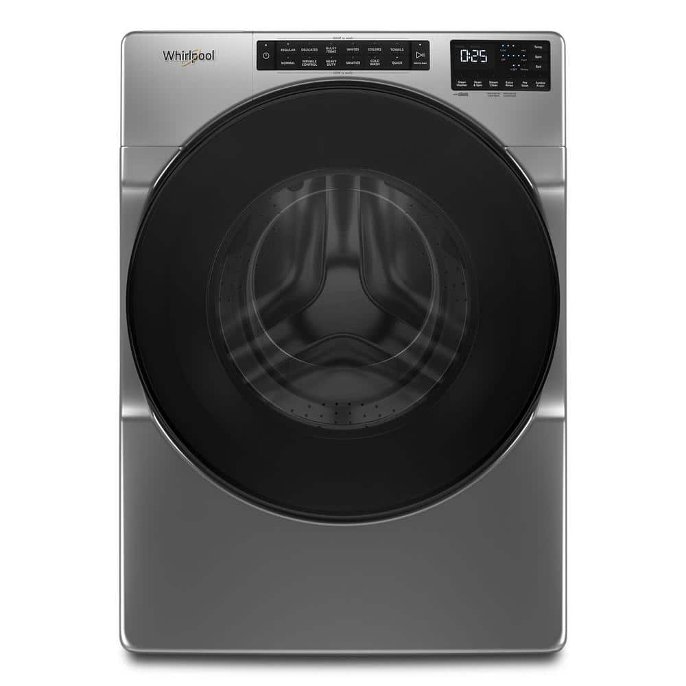 Whirlpool 4.5 cu. ft. Front Load Washer with Steam, Quick Wash Cycle and Vibration Control Technology in Chrome Shadow