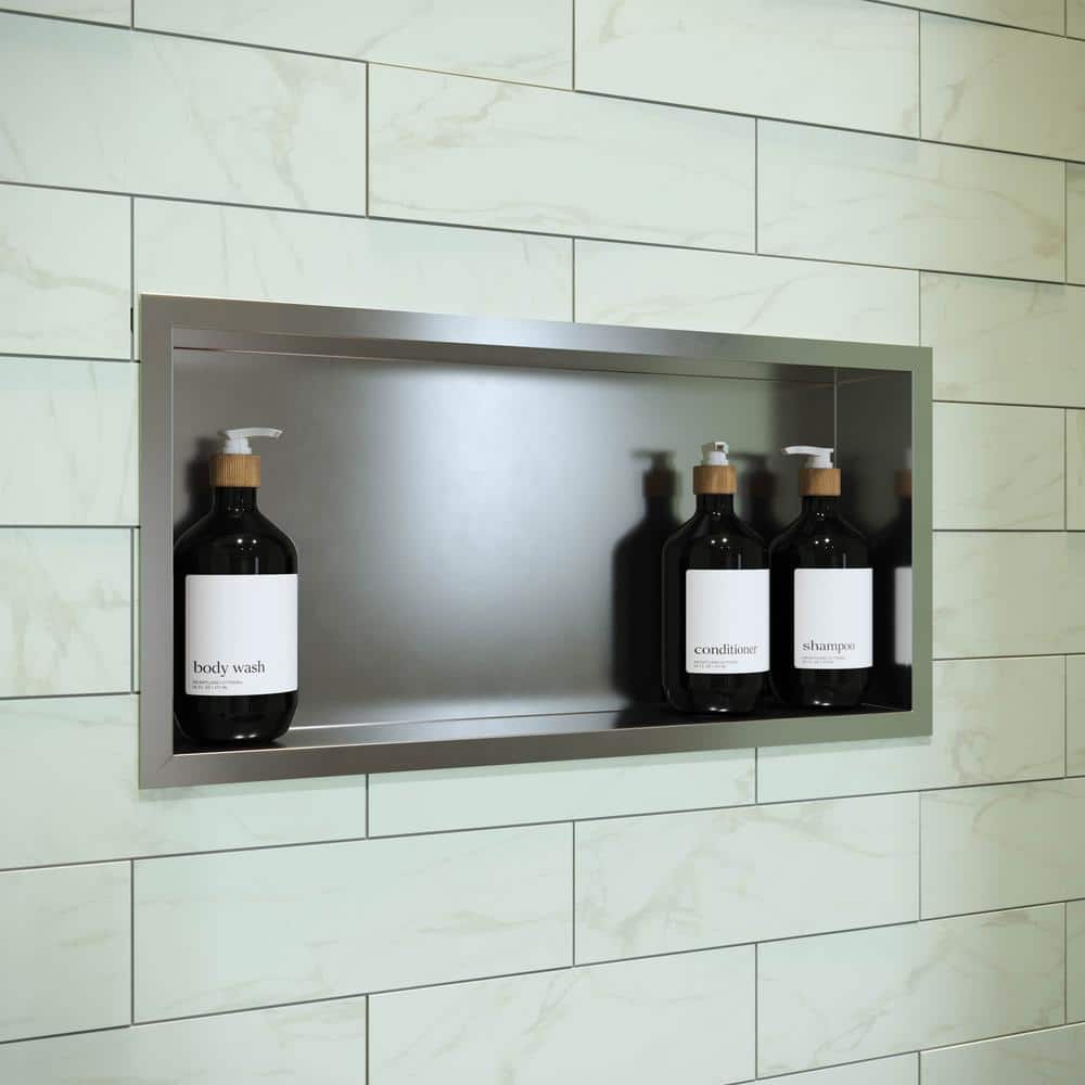 Voltaire 15 in. W x 4 in. H x 24 in. D Stainless Steel Shower Niche in Chrome