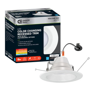 6 in. Selectable Integrated LED Recessed Trim Downlight 30 Configurations in One Fixture High Ceiling Output Dimmable - Stu's Home Improvement Outlet
