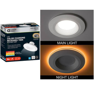 6 in. Selectable CCT Integrated LED Recessed Light Trim with Night Light Feature 670 Lumens 11 - Watt Dimmable - Stu's Home Improvement Outlet