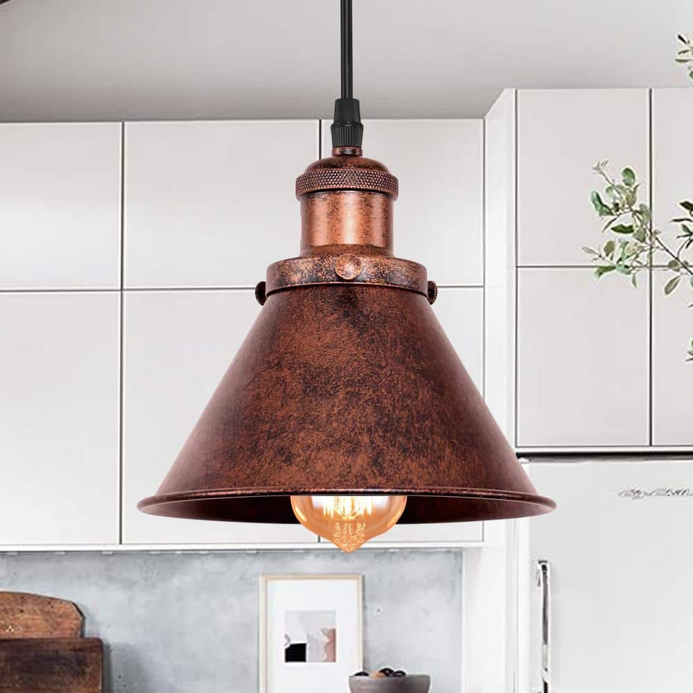 BARN 1 - Light Copper Hanging Barn Pendant Light with Cone Metal Shade and 78 - Stu's Home Improvement Outlet