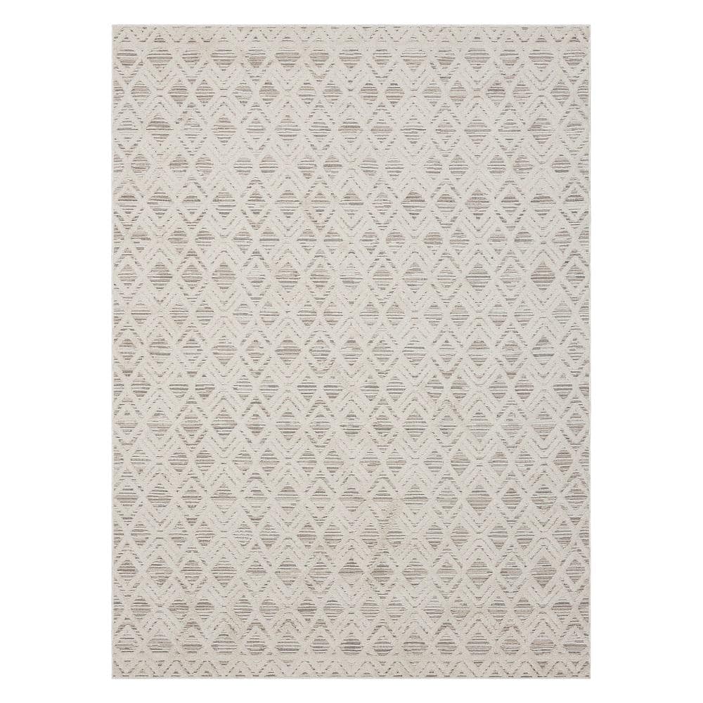 Ashcroft Cream/Beige 6 ft. 6 in. x 9 ft. Geometric Indoor Area Rug