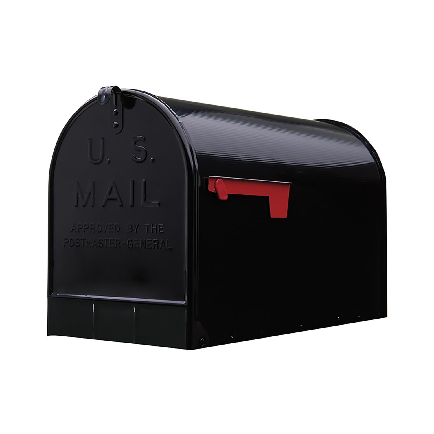 Architectural Mailboxes Stanley Jumbo Galvanized Steel Post Mount Black Mailbox - Stu's Home Improvement Outlet