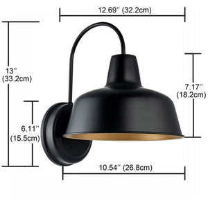 11 in. H 1 - Light Dark Bronze with Gold - Painting Inside Outdoor Hardwired Barn Sconce - Stu's Home Improvement Outlet