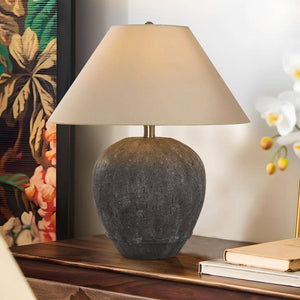 21.65 in. Dark Gray Ceramic Table Lamp - Stu's Home Improvement Outlet