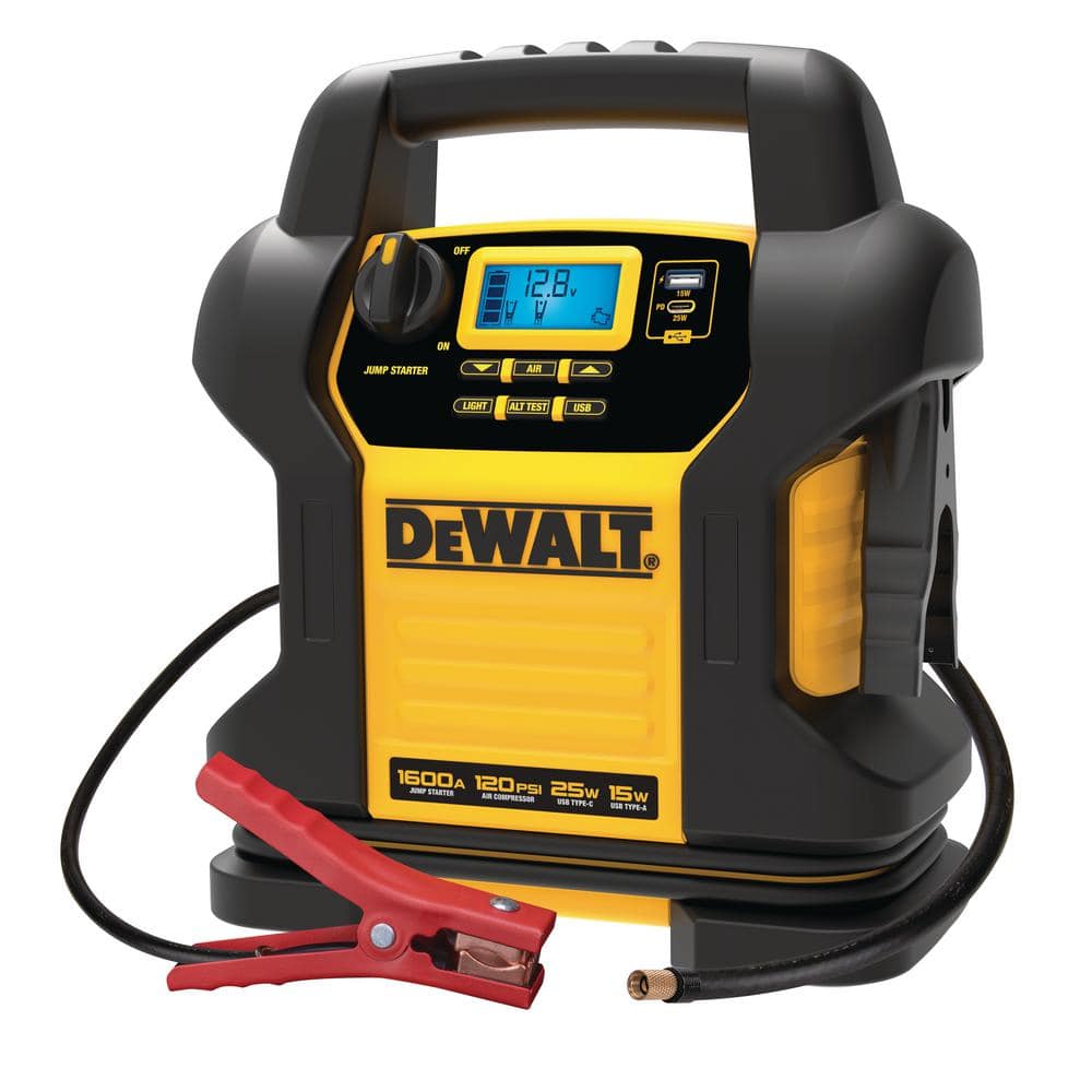DEWALT 1600 Peak Amp Jump Starter with Digital Compressor and USB Power Bank - Stu's Home Improvement Outlet