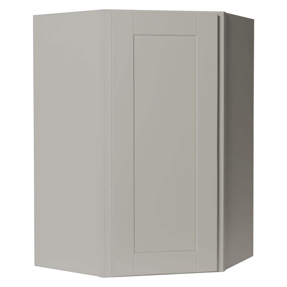 Shaker Assembled Diagonal Corner Wall Kitchen Cabinet in Dove Gray