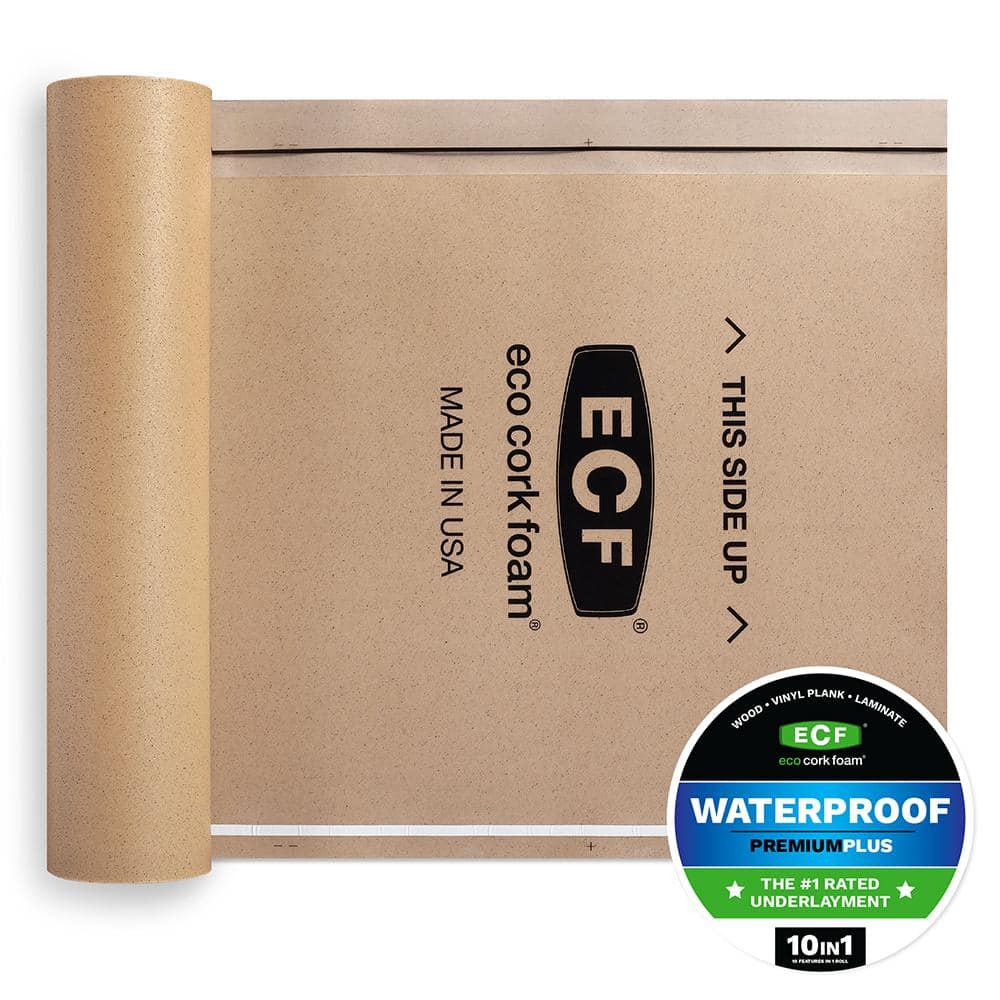 75 sq. ft. 3 ft. x 25 ft. x 3.2 mm Waterproof Premium Plus 10-in-1 Underlayment - Vinyl Plank, Laminate, Engineered Wood