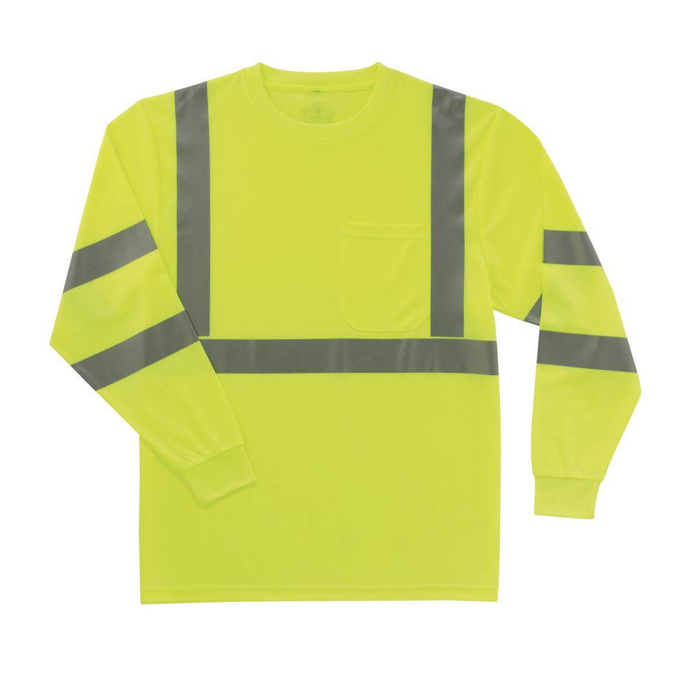 5XL Hi Vis Lime Long Sleeve T-Shirt