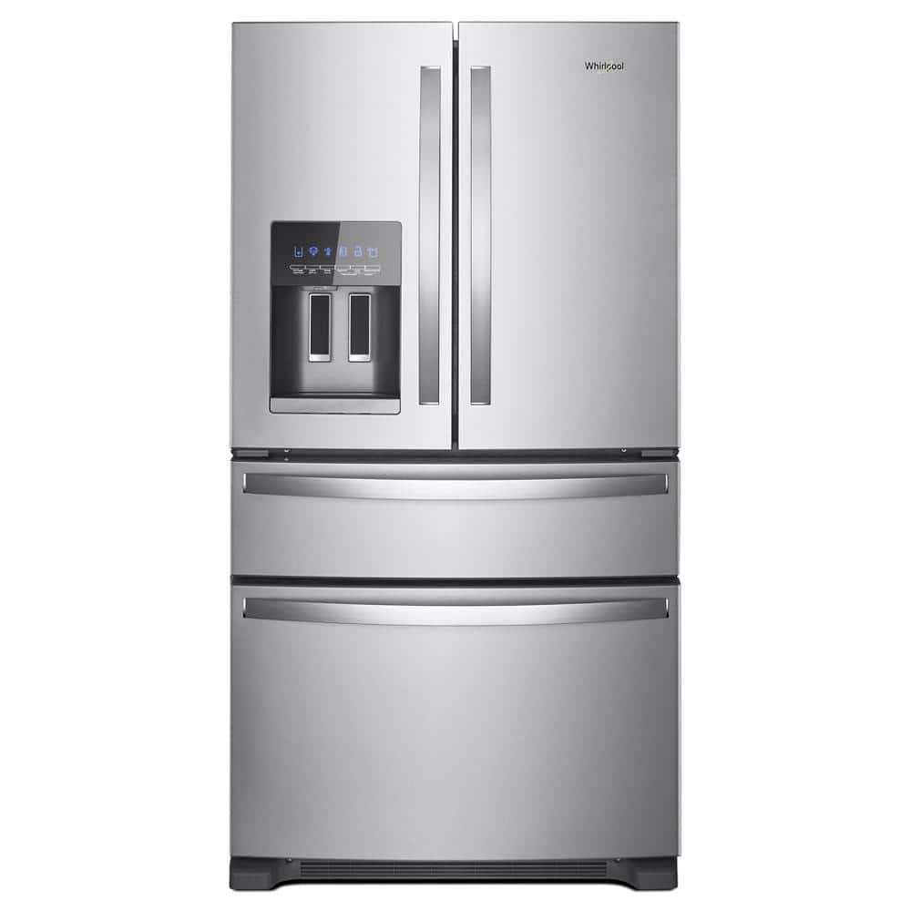 Whirlpool 36 in. 24.5 cu. ft. Standard Depth French Door Refrigerator in Fingerprint Resistant Stainless Steel (WRMF3636RZ)