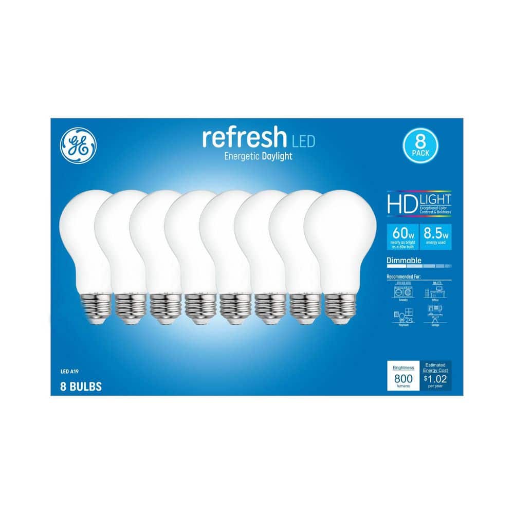 60 Watt Replacement, LED, Daylight, 5000K, A19 General Purpose Bulbs (8 Pack) - Stu's Home Improvement Outlet
