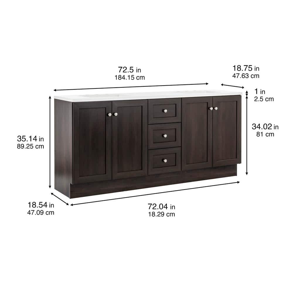 Bannister 73 in. Double Sink Dusk Bath Vanity - Stu's Home Improvement Outlet