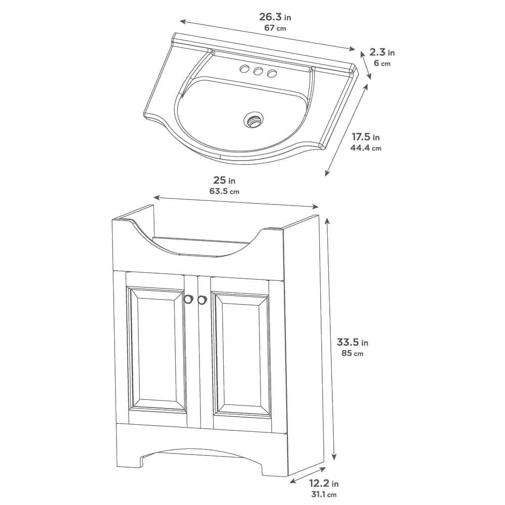Glacier Bay Chelsea 26'' Charcoal Vanity