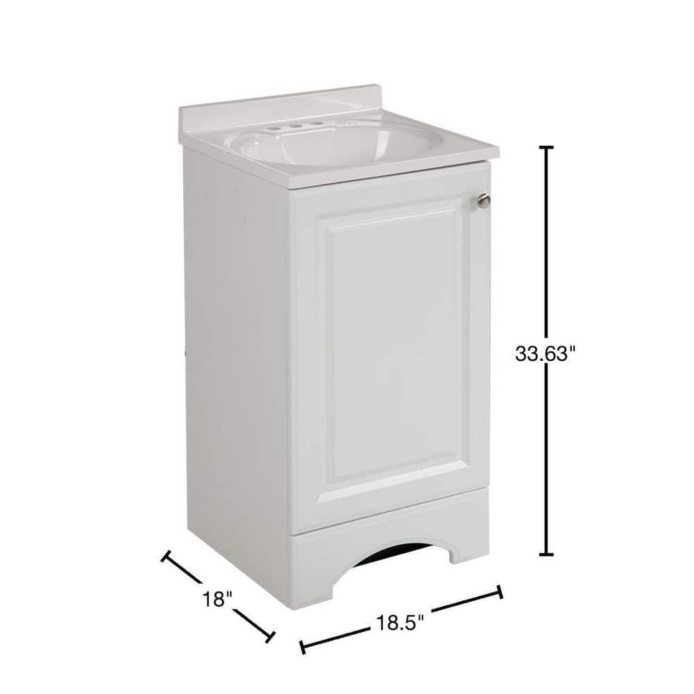 Glacier Bay 18.63 in. W x 16.63 in. D x 35.00 in. H Bath Vanity in White with Cultured Marble Vanity Top in White with White Basin - Stu's Home Improvement Outlet