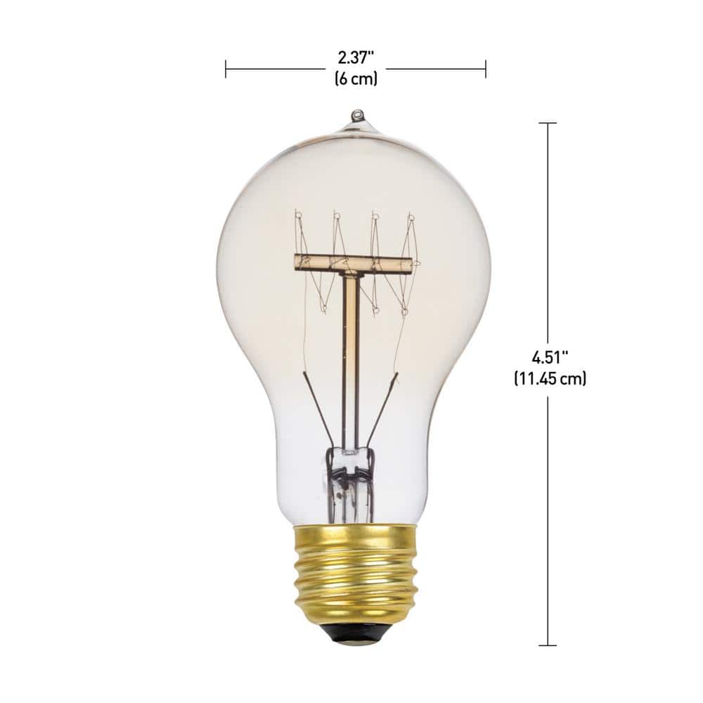 60 Watt A19 Dimmable Cage Filament Vintage Edison Incandescent Light Bulb, Warm Candle Light (12 - Pack) - Stu's Home Improvement Outlet