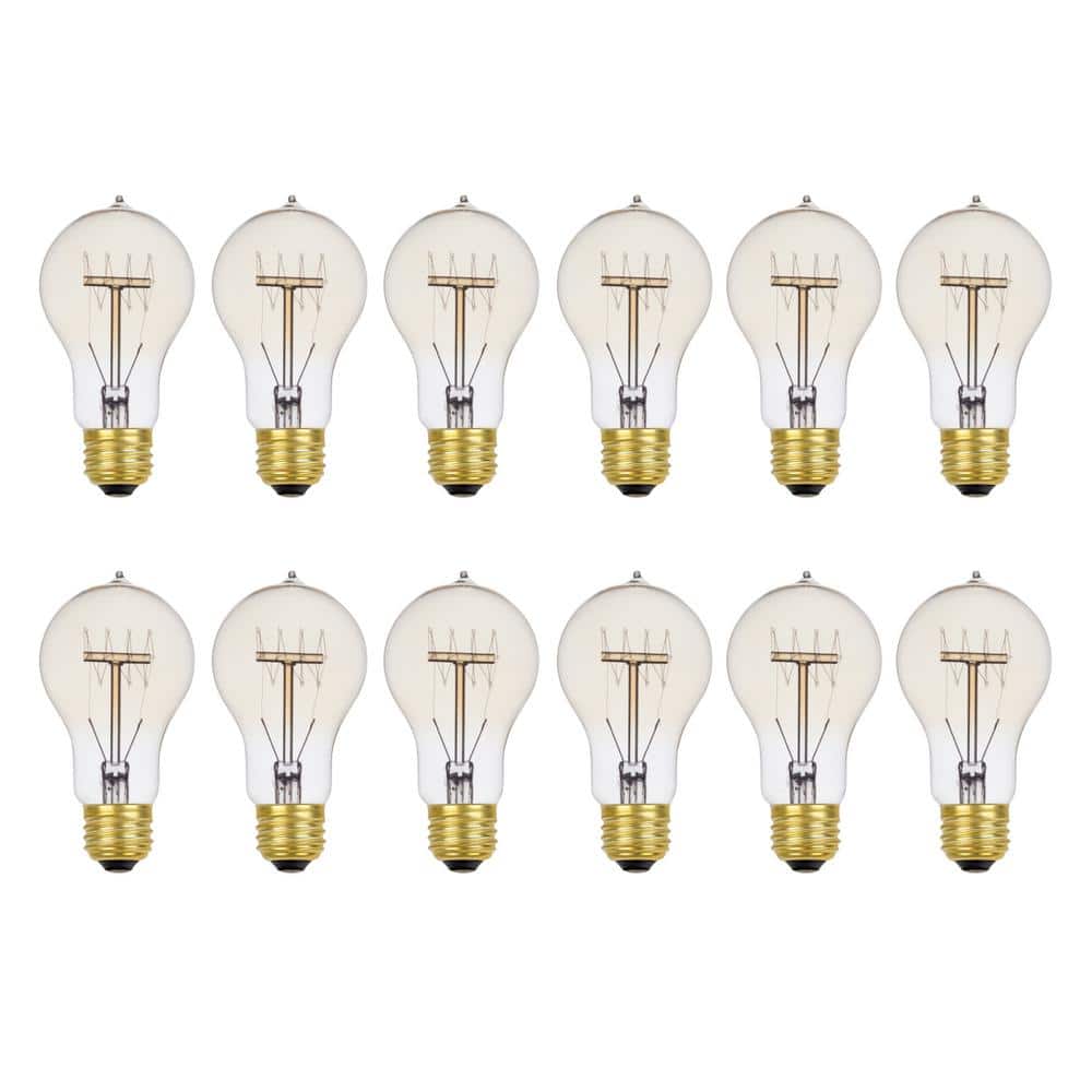 60 Watt A19 Dimmable Cage Filament Vintage Edison Incandescent Light Bulb, Warm Candle Light (12 - Pack) - Stu's Home Improvement Outlet