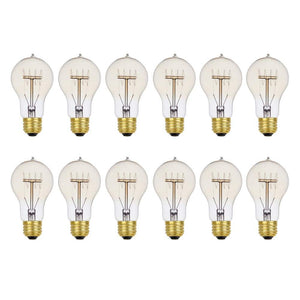 60 Watt A19 Dimmable Cage Filament Vintage Edison Incandescent Light Bulb, Warm Candle Light (12 - Pack) - Stu's Home Improvement Outlet