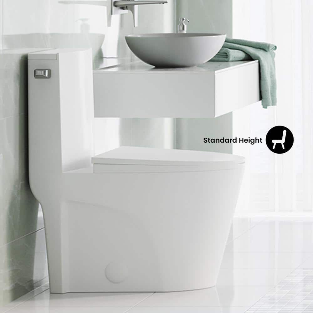 St. Tropez 1 - Piece 1.28 GPF Single Flush Elongated Toilet in White Seat Included - Stu's Home Improvement Outlet