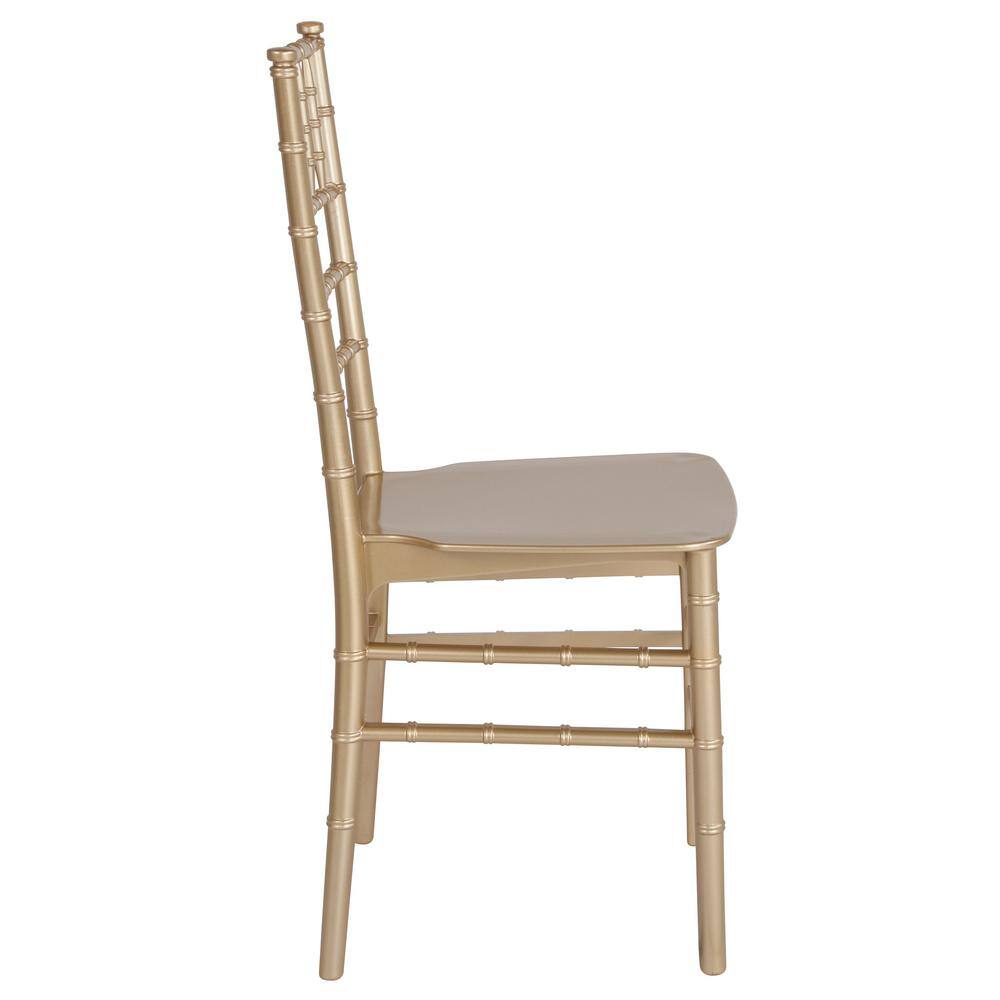 Gold Flat Seat Resin Chiavari Chairs (Set of 2)