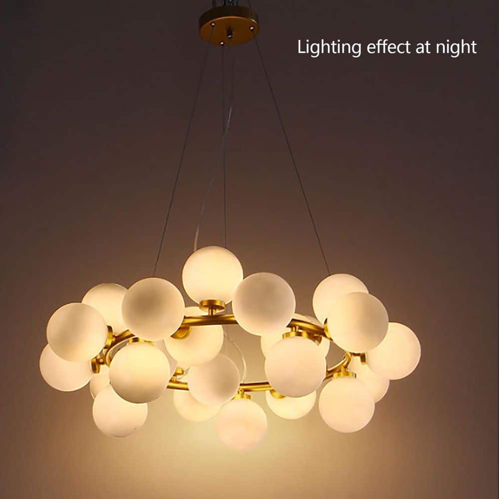 25 - Light Gold Modern Creative Bubble Glass Ball Chandelier with Round Glass Shades - Stu's Home Improvement Outlet
