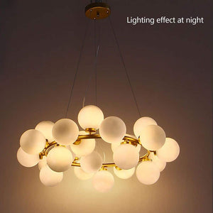 25 - Light Gold Modern Creative Bubble Glass Ball Chandelier with Round Glass Shades - Stu's Home Improvement Outlet