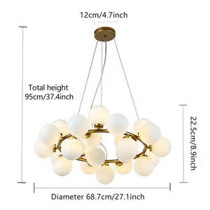 25 - Light Gold Modern Creative Bubble Glass Ball Chandelier with Round Glass Shades - Stu's Home Improvement Outlet