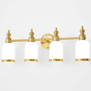 27.75 in. Gold 4 - Light Bathroom Vanity Light with Milky White Glass Shades, Dimmable, Suitable for Bathroom Living Room - Stu's Home Improvement Outlet