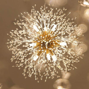 8 - Light 15.7 in. Dia Gold Dandelion Firework Chandelier Crystal Starburst Pendant Light - Stu's Home Improvement Outlet