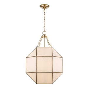 Ellis 18.5 in. 3 - Light Gold Pendant Light Fixture with Satin White Glass Panels - Stu's Home Improvement Outlet