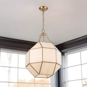 Ellis 18.5 in. 3 - Light Gold Pendant Light Fixture with Satin White Glass Panels - Stu's Home Improvement Outlet