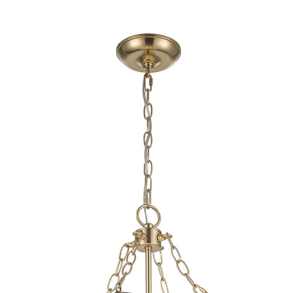 Ellis 18.5 in. 3 - Light Gold Pendant Light Fixture with Satin White Glass Panels - Stu's Home Improvement Outlet
