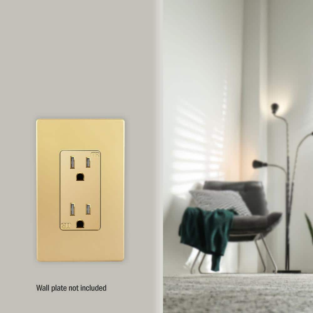 15 Amp Decorator Duplex Outlet Receptacle, Tamper Resistant, Gold (20 - Pack) - Stu's Home Improvement Outlet