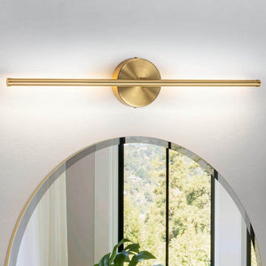 Byers 23.6 in. 1 - Light Gold Modern Linear 3000K Warm Light LED Bathroom Vanity Light Wall Sconce with Round Backplate - Stu's Home Improvement Outlet