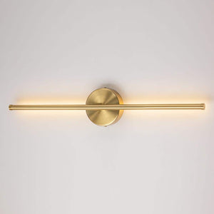 Byers 23.6 in. 1 - Light Gold Modern Linear 3000K Warm Light LED Bathroom Vanity Light Wall Sconce with Round Backplate - Stu's Home Improvement Outlet