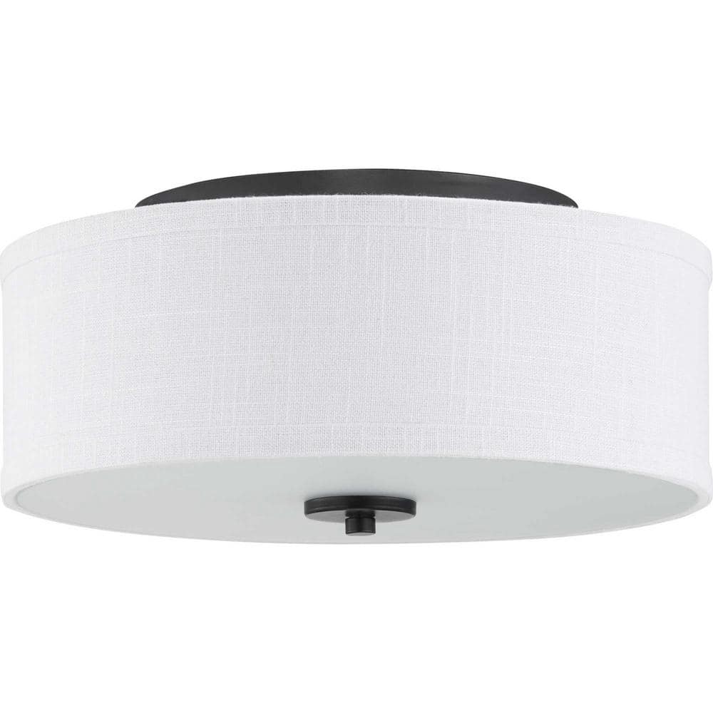 Inspire Collection Graphite Integrated LED Transitional Kitchen Ceiling Light Drum Flush Mount - Stu's Home Improvement Outlet
