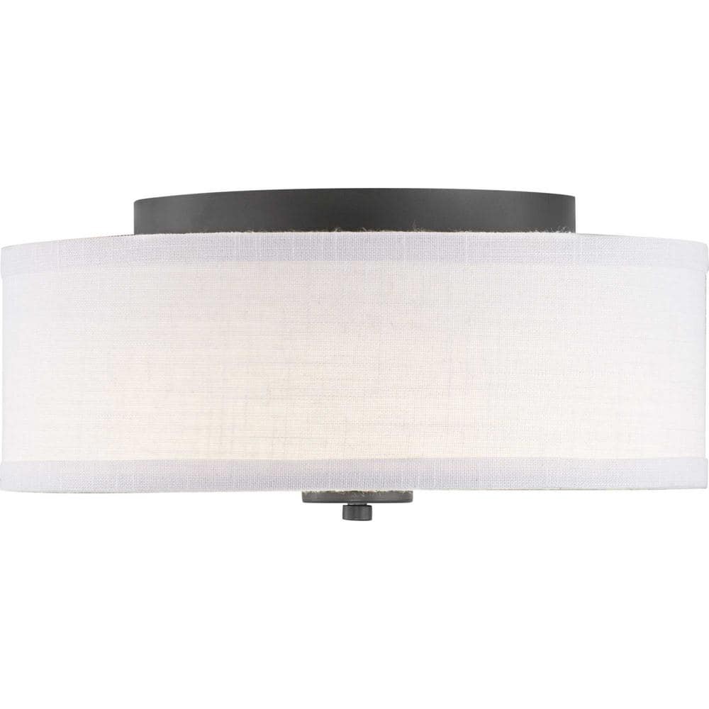 Inspire Collection Graphite Integrated LED Transitional Kitchen Ceiling Light Drum Flush Mount - Stu's Home Improvement Outlet