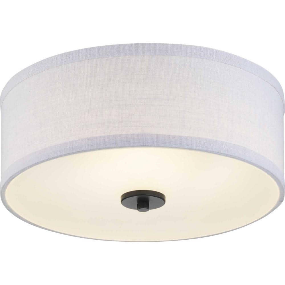 Inspire Collection Graphite Integrated LED Transitional Kitchen Ceiling Light Drum Flush Mount - Stu's Home Improvement Outlet