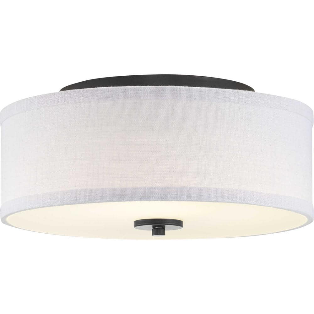 Inspire Collection Graphite Integrated LED Transitional Kitchen Ceiling Light Drum Flush Mount - Stu's Home Improvement Outlet