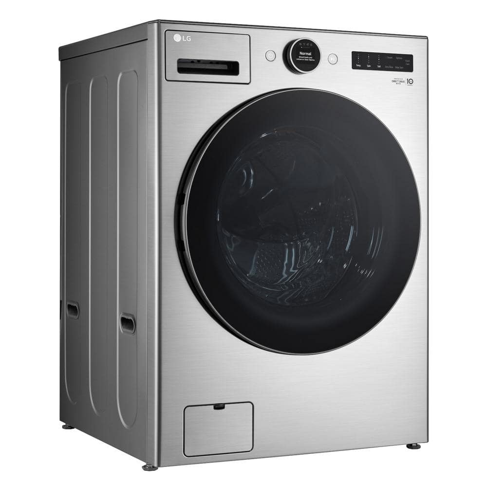 LG 4.5 cu. ft. Stackable Smart Front Load Washer in Graphite Steel with AI Digital Dial, Steam and TurboWash360 (WM5500HVA)